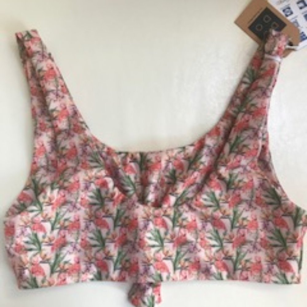 NWT DOdO Kinis The Kate Knot Top In Pink Flamingo - Picture 6 of 9
